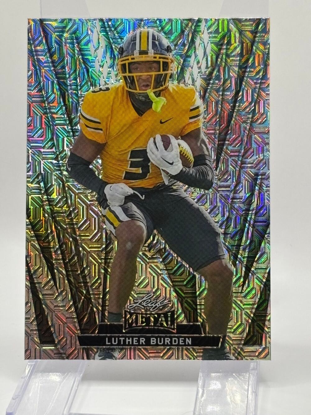 2024 Leaf Metal Luther Burden Silver Mojo Refractor 5/10 SP Chicago Bears